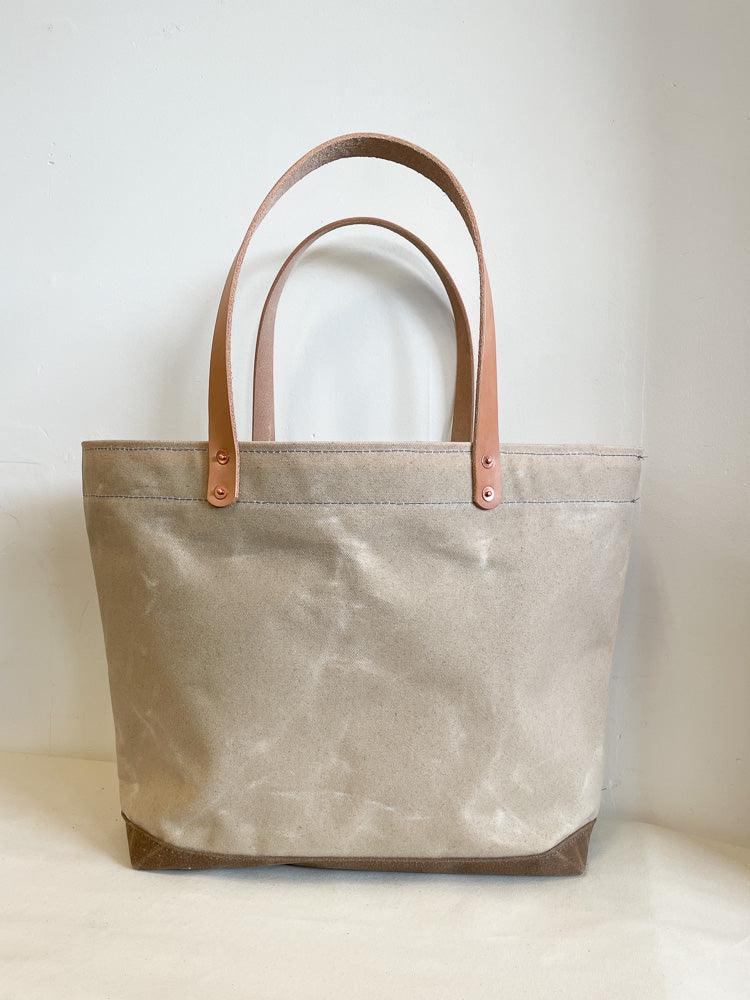 Handmade Waxed Canvas Tote Bag, Lined